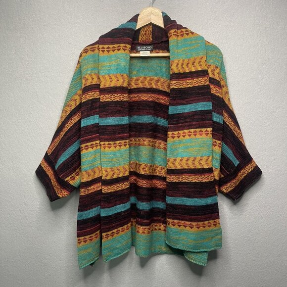 Billabong Sweaters - Billabong Designers Closet Open Cardigan Knit Navajo Sweater Boho Turquoise M